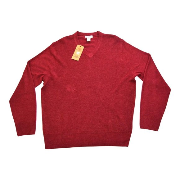 Dockers Men's Regular Fit Long Sleeve Crewneck‎ Sweatshirt Size L Red - Picture 1 of 2